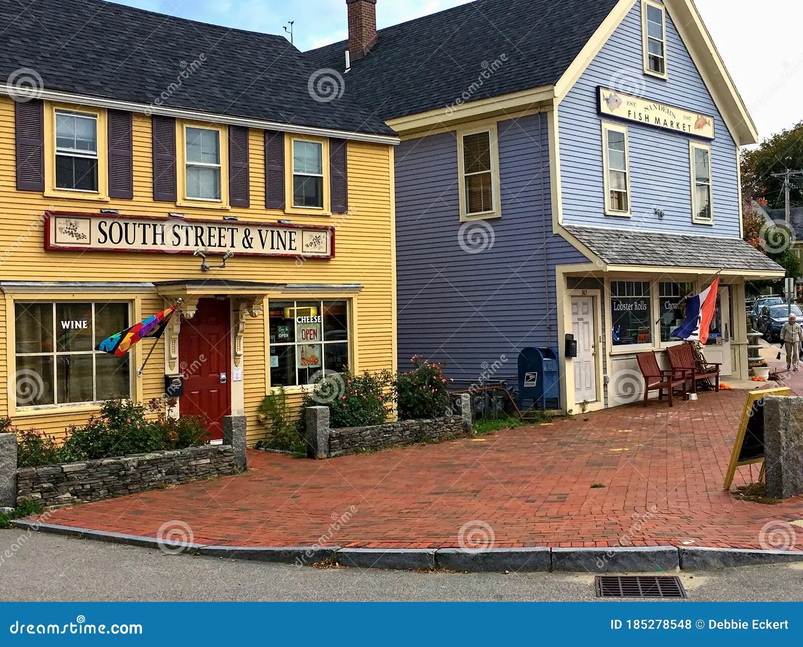 Quaint Waterfront Shops in Portsmouth, New Hampshire in New England