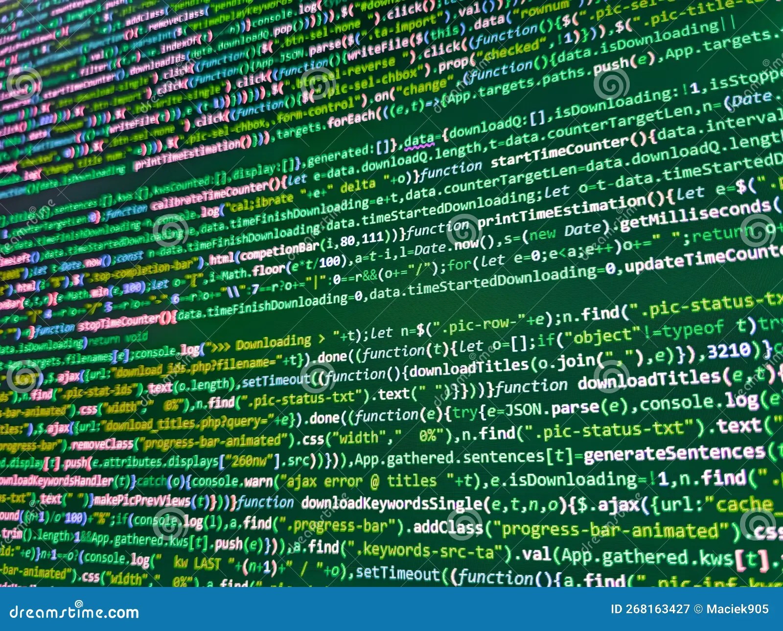 Virus Malware Concept. Unsecured and Dangerous Code. Javascript