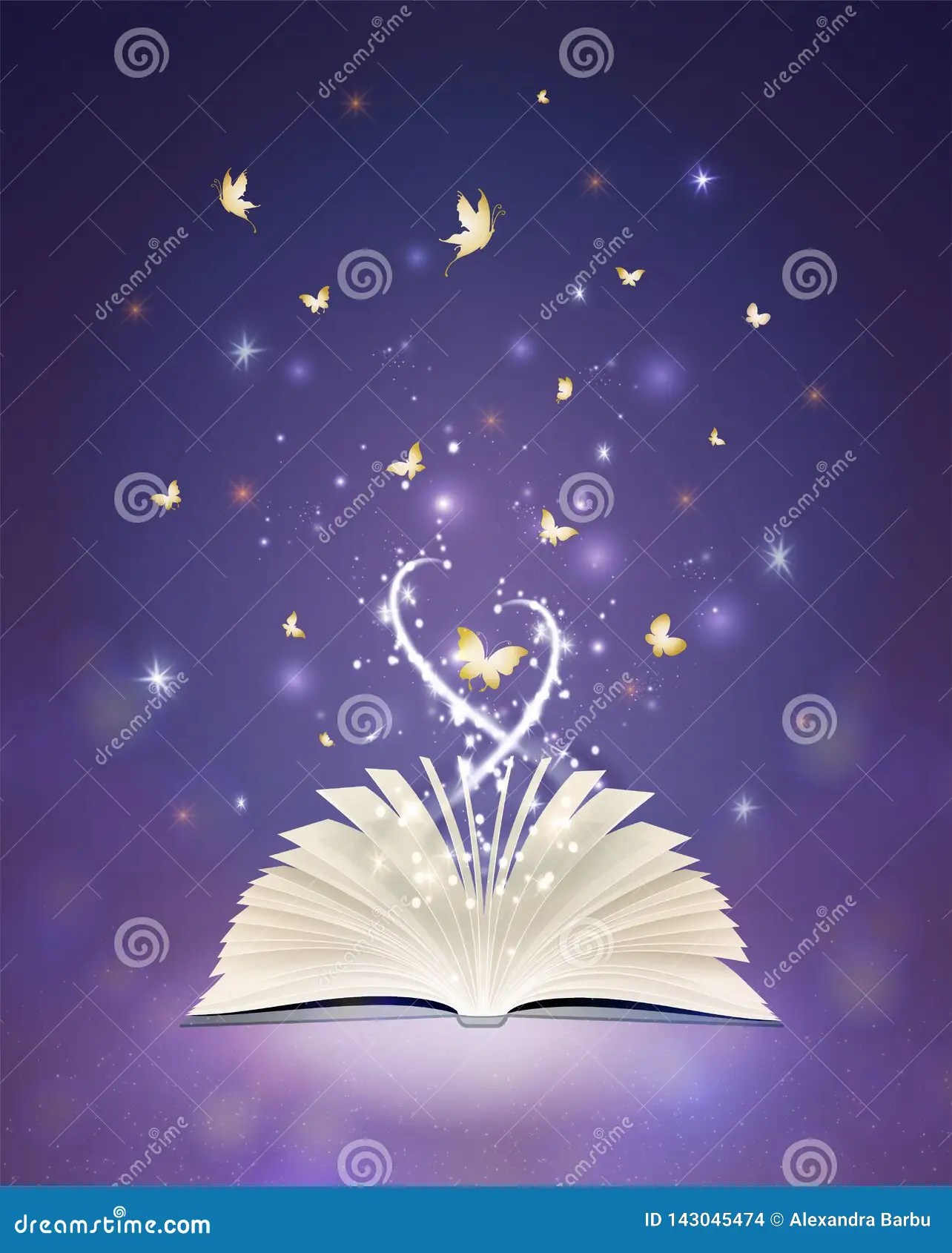 Magic Book, Wish Come True Concept Stock Vector