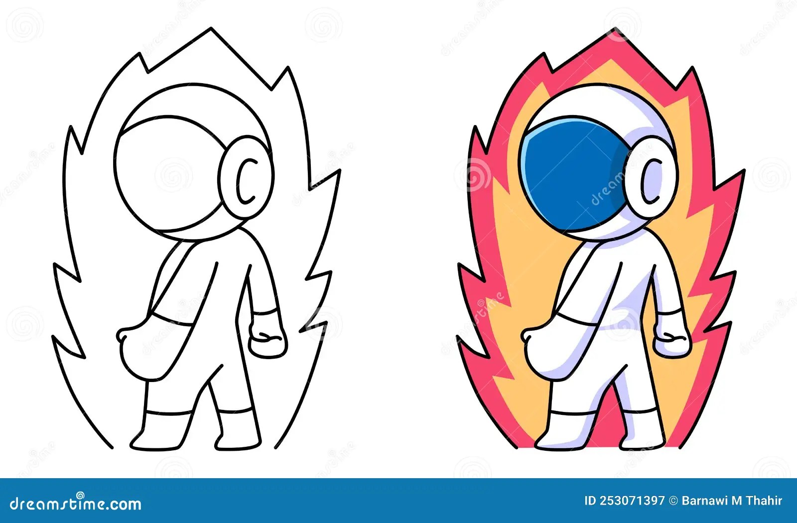 Astronaut Coloring Book For Children Cartoon Vector
