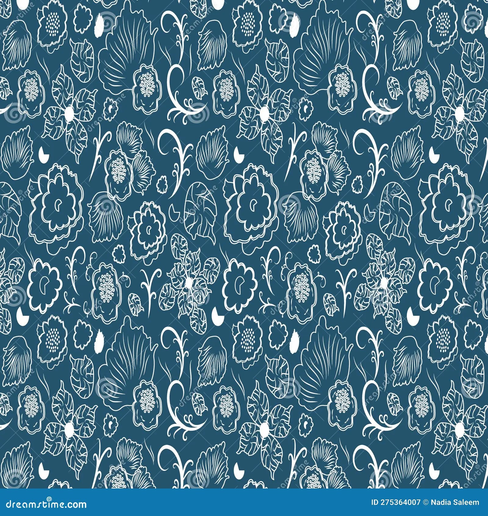 Floral Vector Repeat Pattern Stock Vector Illustration of white