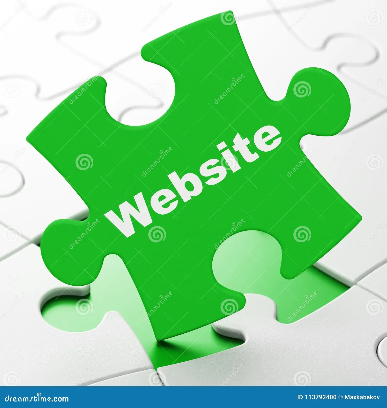 Web Design Concept Website On Puzzle Background Stock