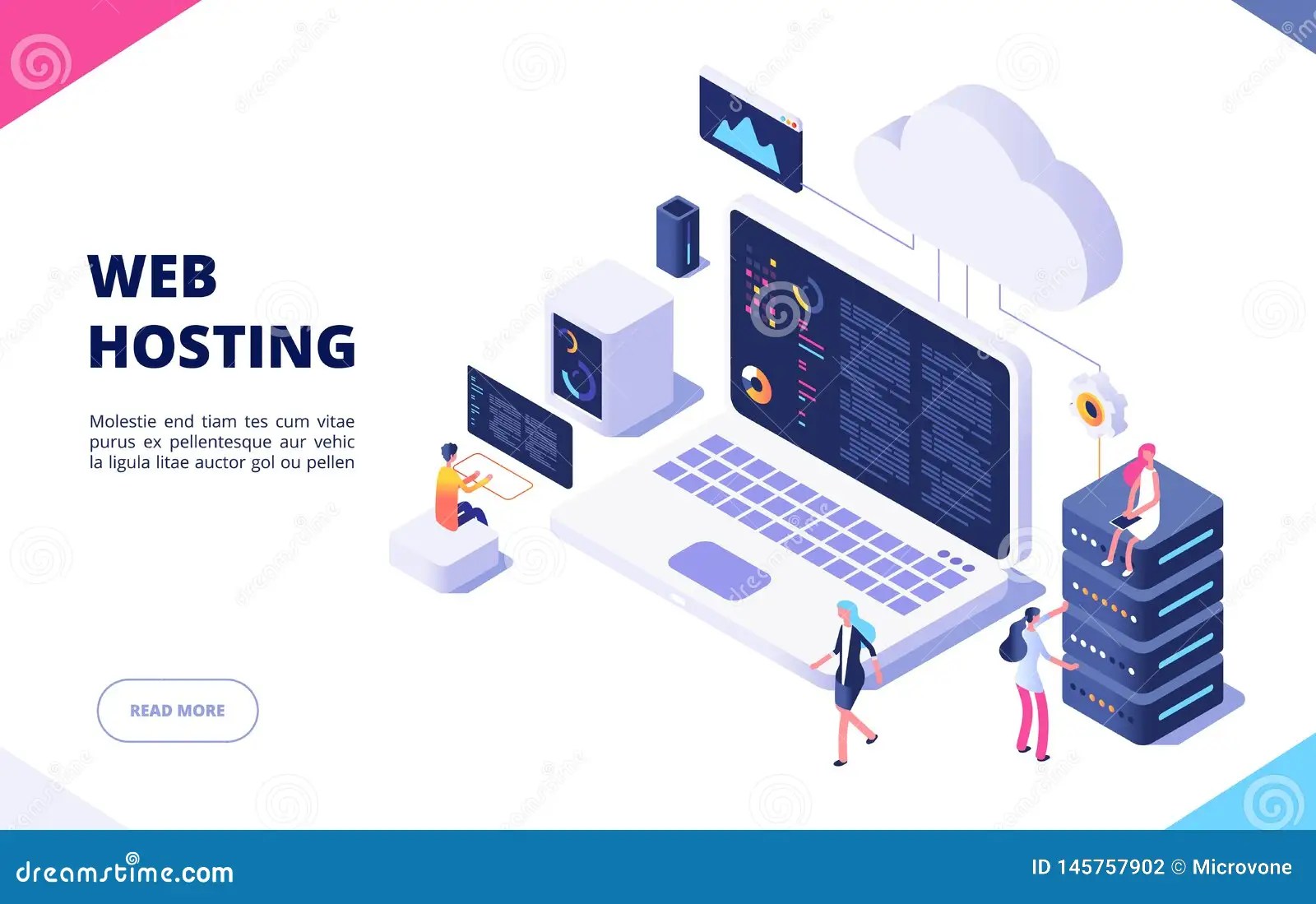 Web Hosting Concept. Cloud Computing Online Database