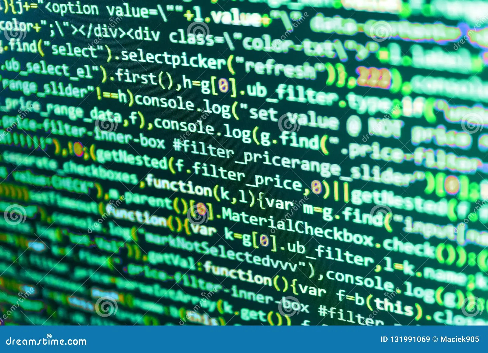 site Codes on Computer Monitor. Software Development Stock Image