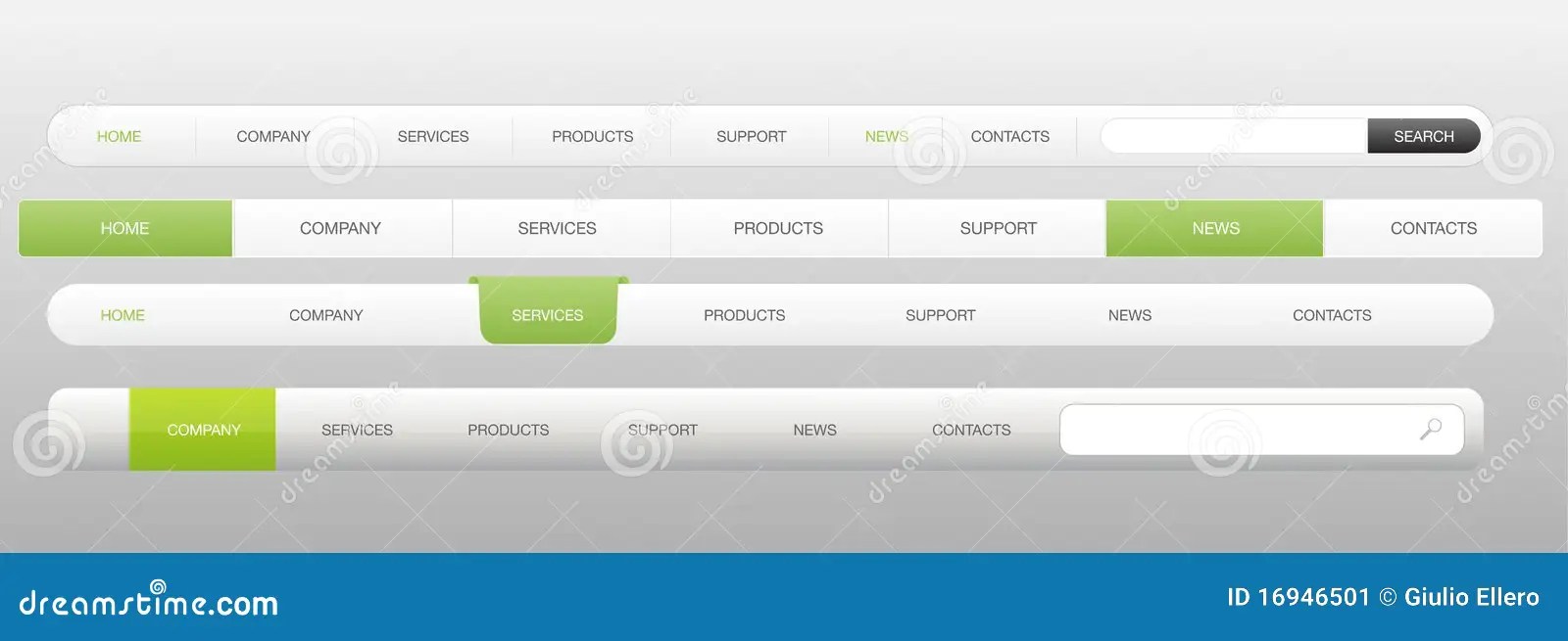 Website Menu Template Navigation Stock Vector Illustration of