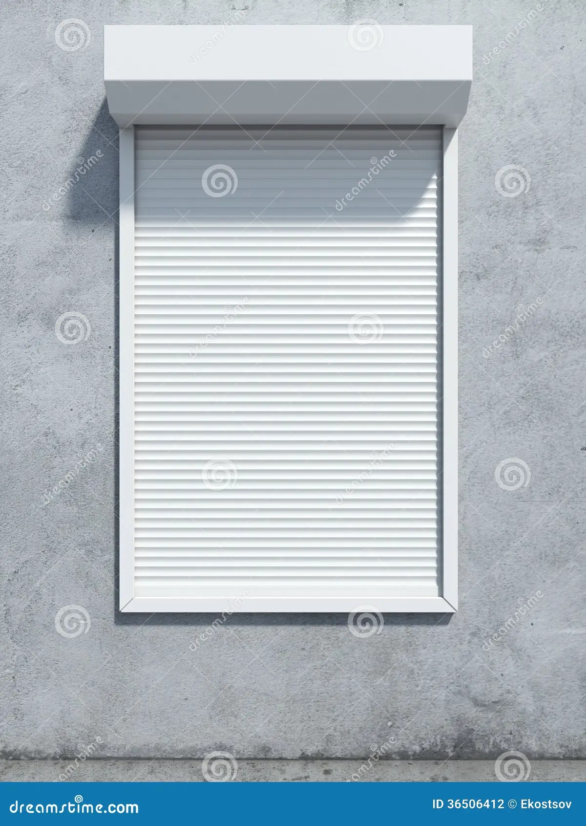 Window with roller shutter stock photo. Image of image