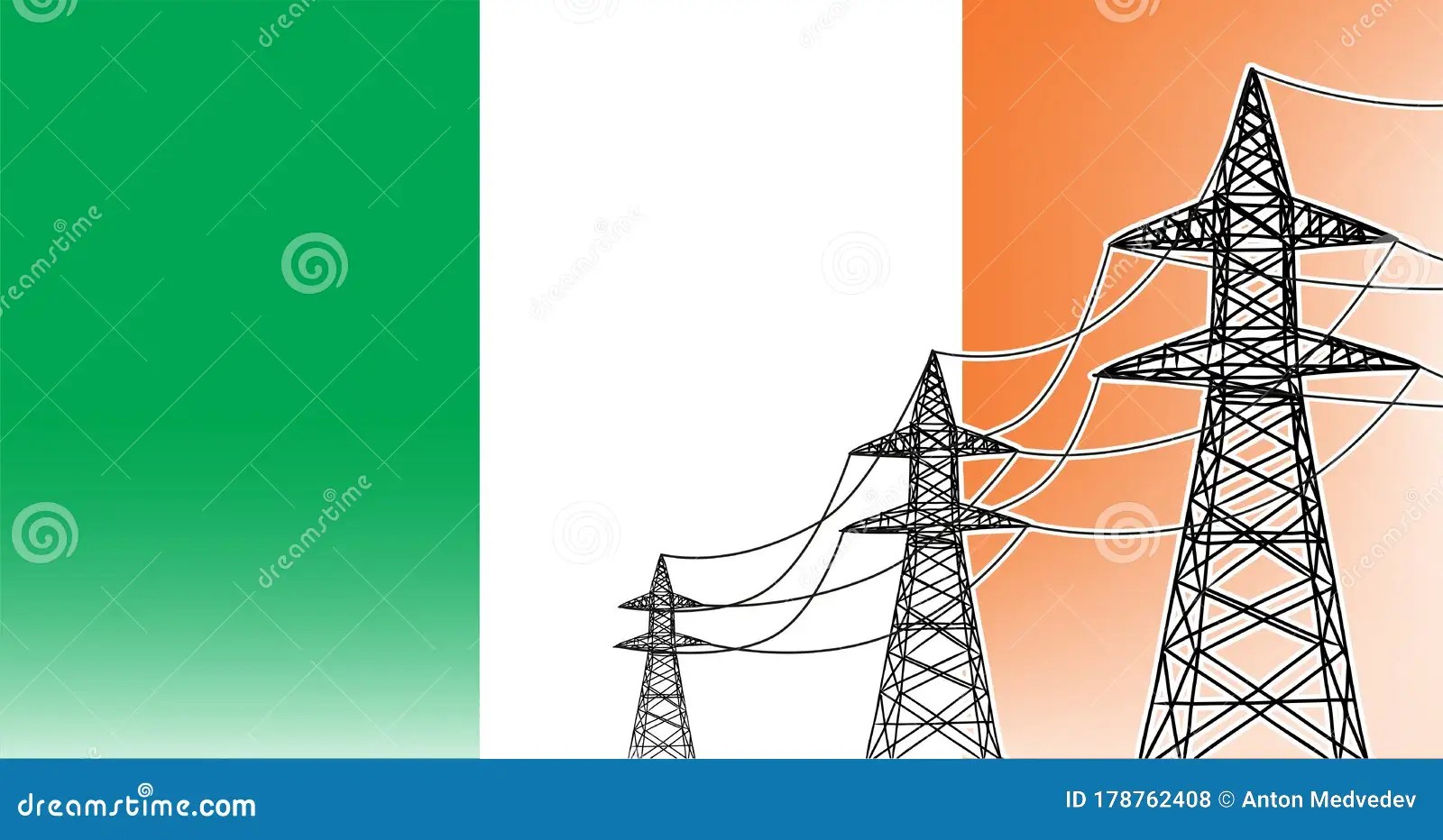Ireland Power Supply Lines Concept Stock Vector Illustration of whiten, ireland 178762408