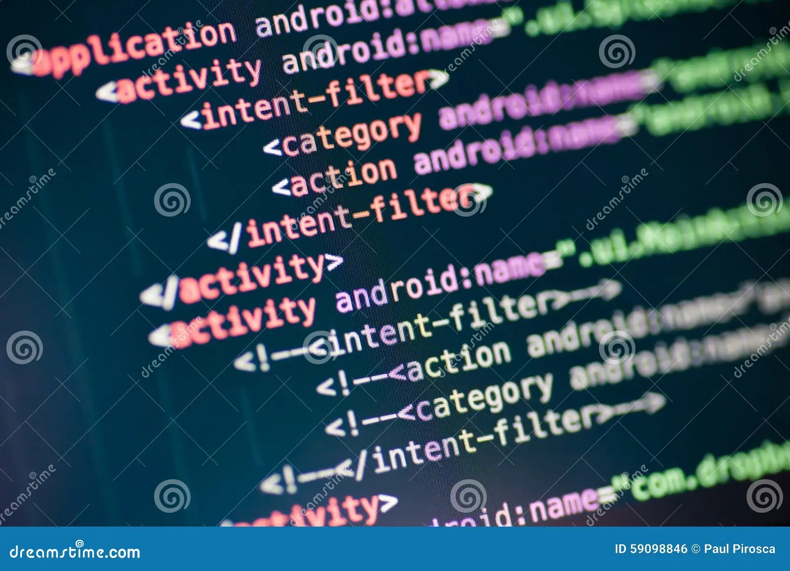 XML Code Lines on a Display Stock Photo Image of file, lines 59098846