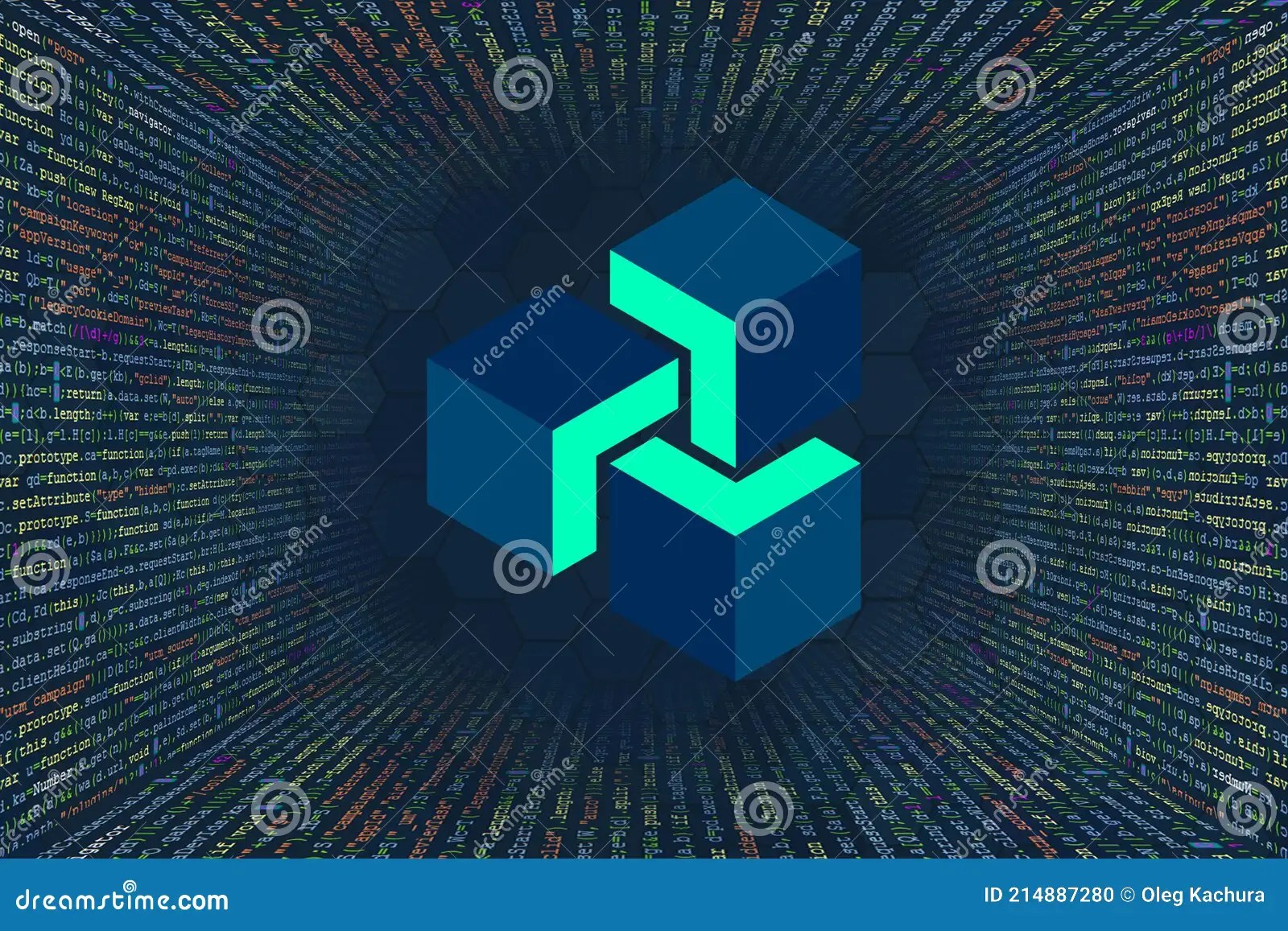 ZenCash, ZEN Cryptocurrency Symbol. a Tunnel from a Computer Program