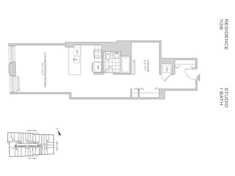 70 Pine Street, New York, New York, 10005 Studio for rent, apartment