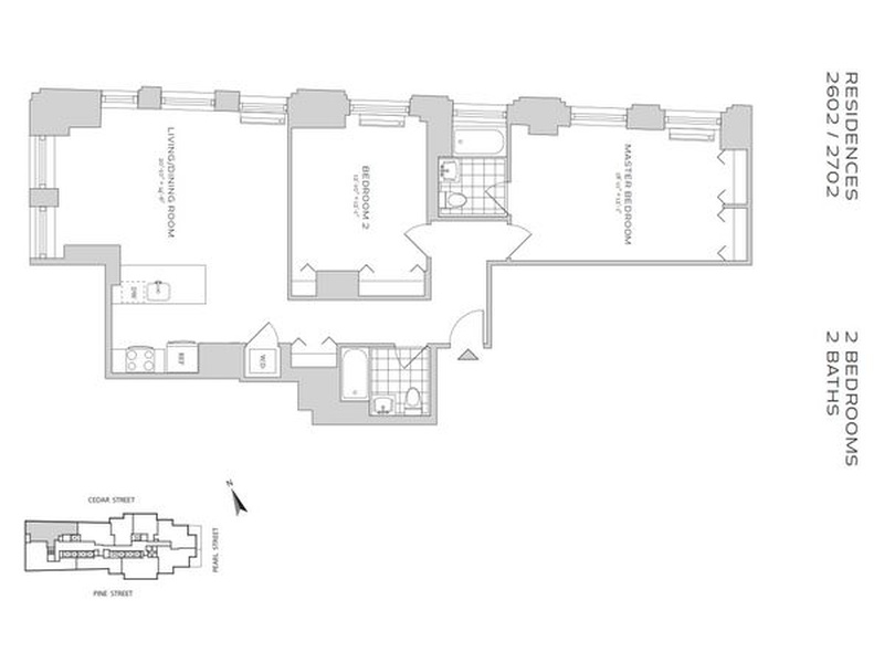 70 Pine Street, New York, NY, 10005 2 BR for rent, apartment rentals