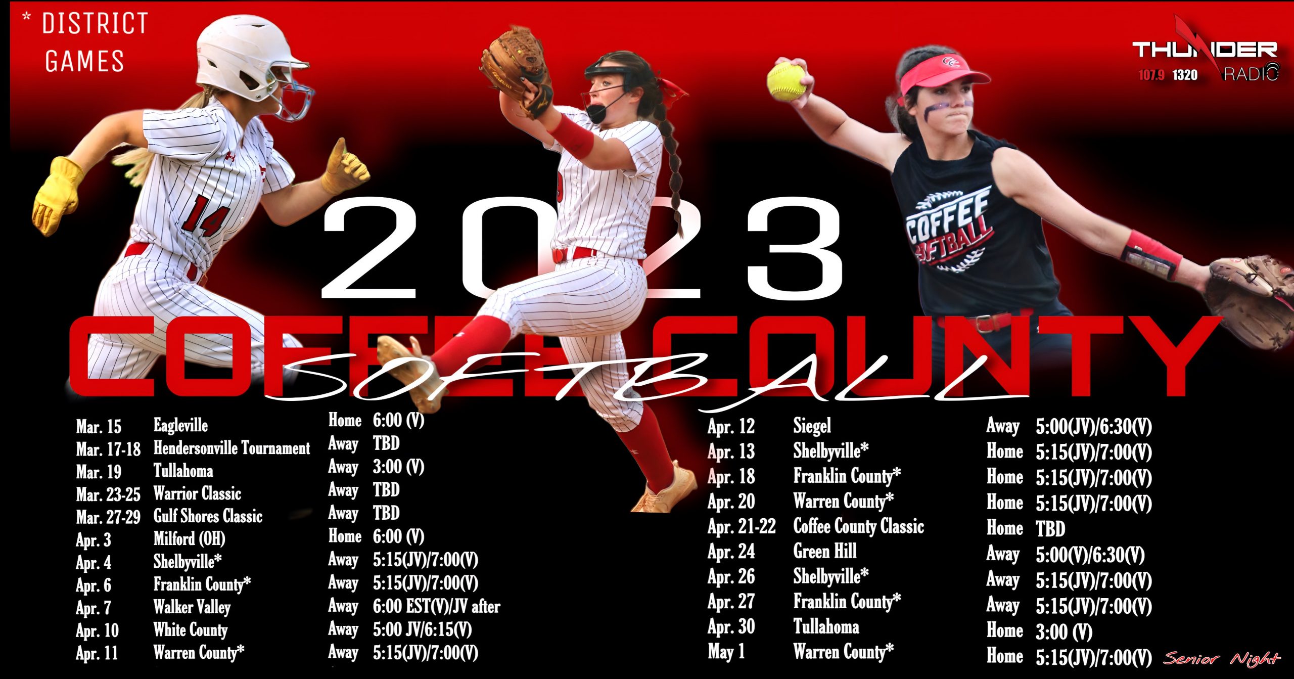 SCHEDULE DROP Lady Raider softball opens season March 15th Thunder Radio