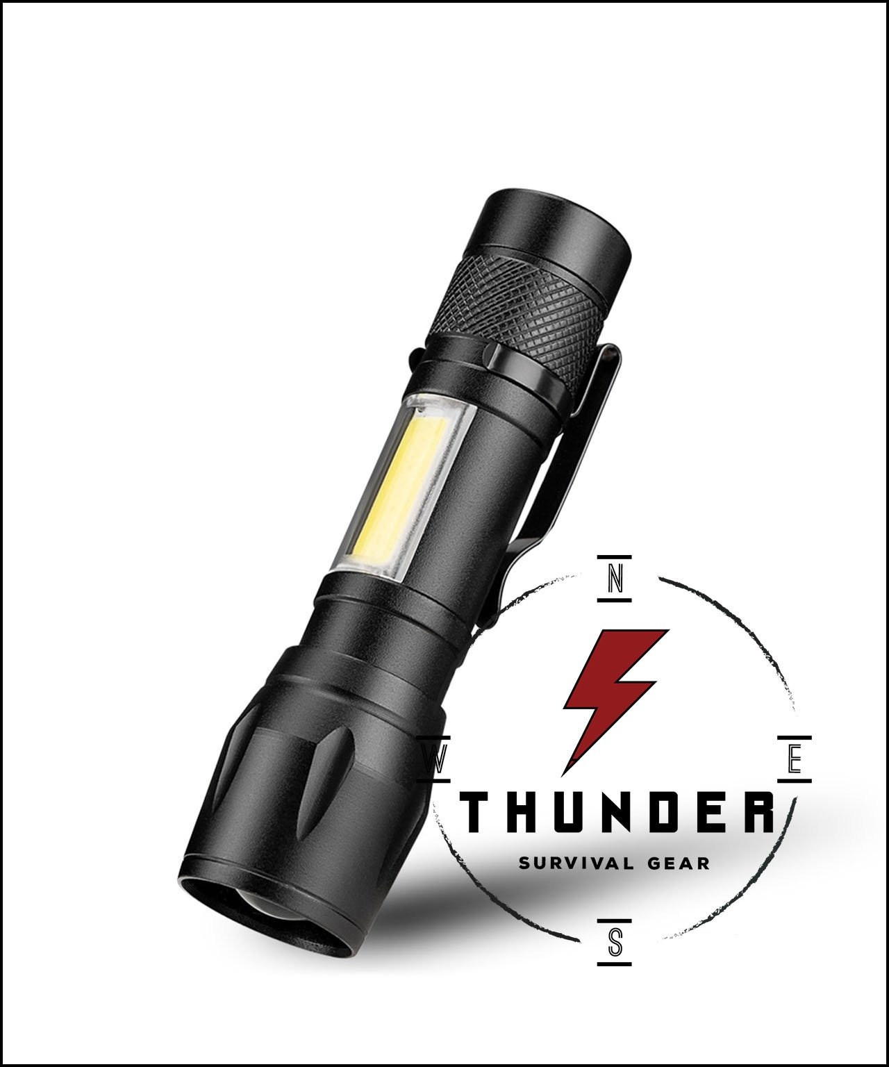 Tactical Flashlight (Pocket Size) LED Thunder Survival Supply
