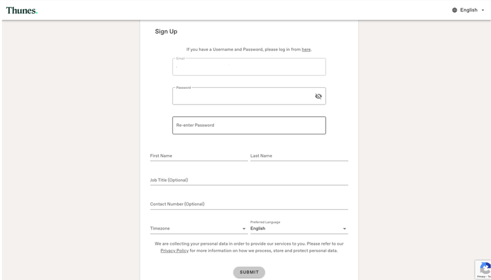 Guide to Account Setup Thunes