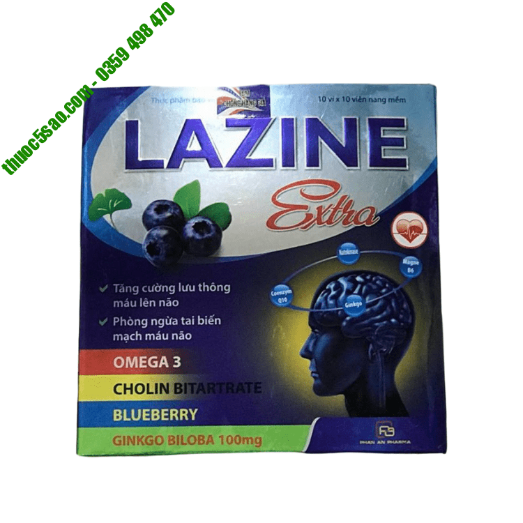 [GIÁ GỐC] Lazine Extra Hoạt huyết dưỡng não, hộp 10 vỉ x 10 viên
