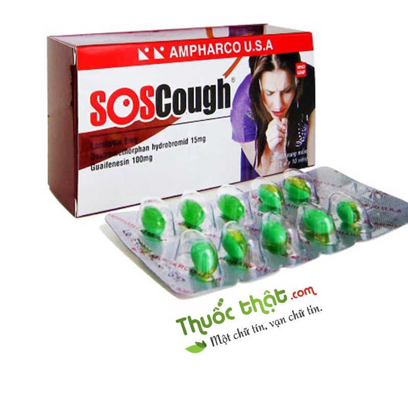 SOS Cough Điều Trị Viêm Họng Hiệu Quả Hộp 100 Viên