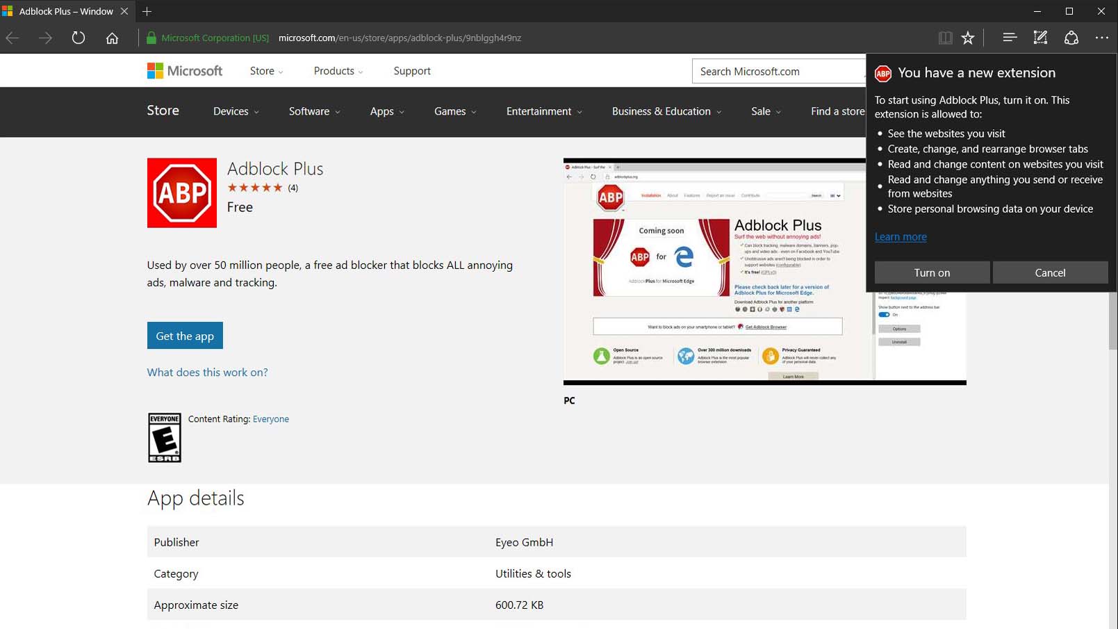 Adblock and Adblock Plus Edge Extensions Now In the Windows Store