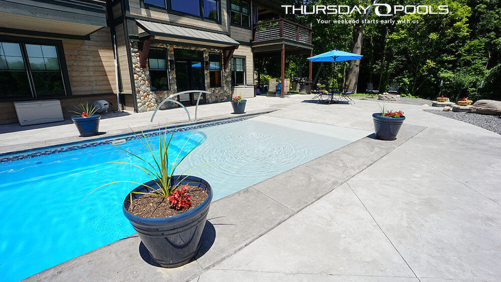 Grace Beach Entry Fiberglass Pool Design Thursday Pools