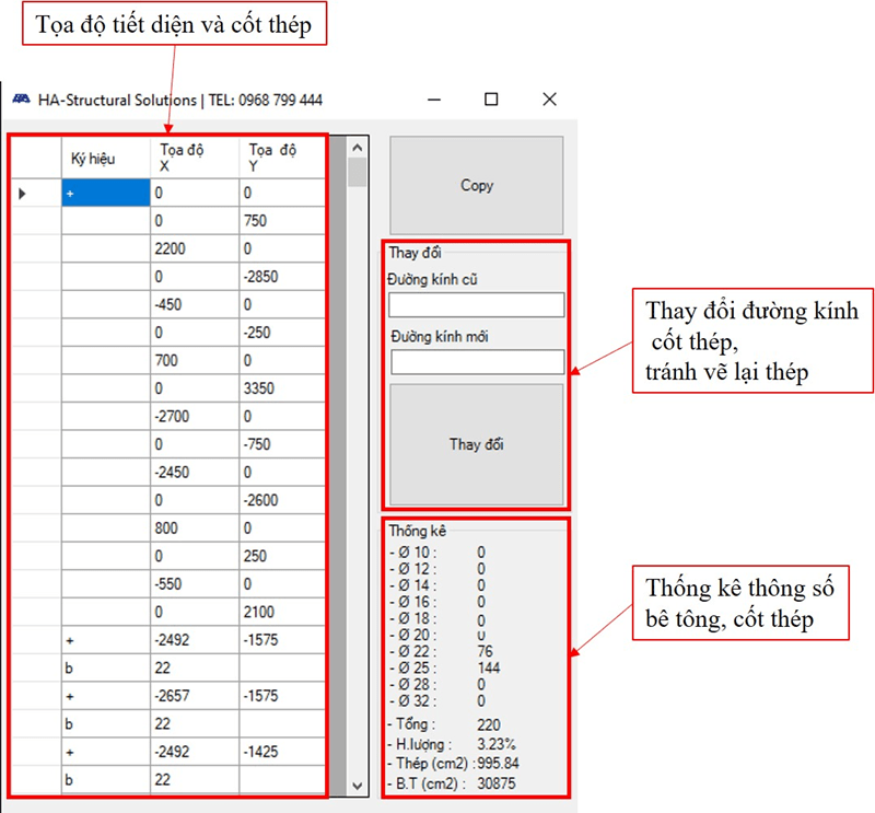 Dựng mặt cắt cột vách từ CAD sang Prokon THƯ VIỆN KẾT CẤU