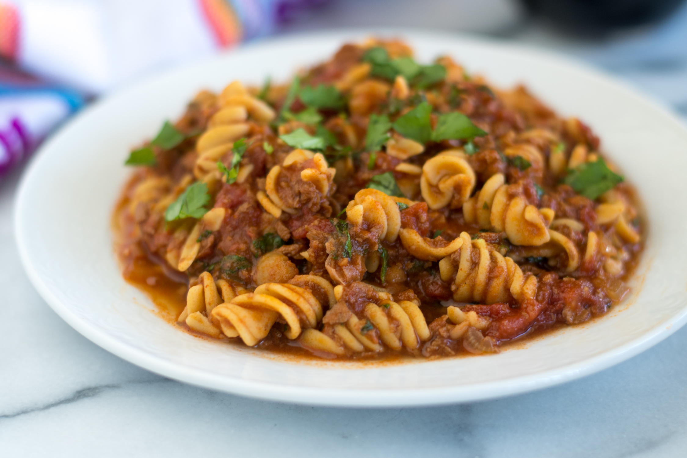 Vegan Chorizo and Chickpea Pasta Thyme & Love
