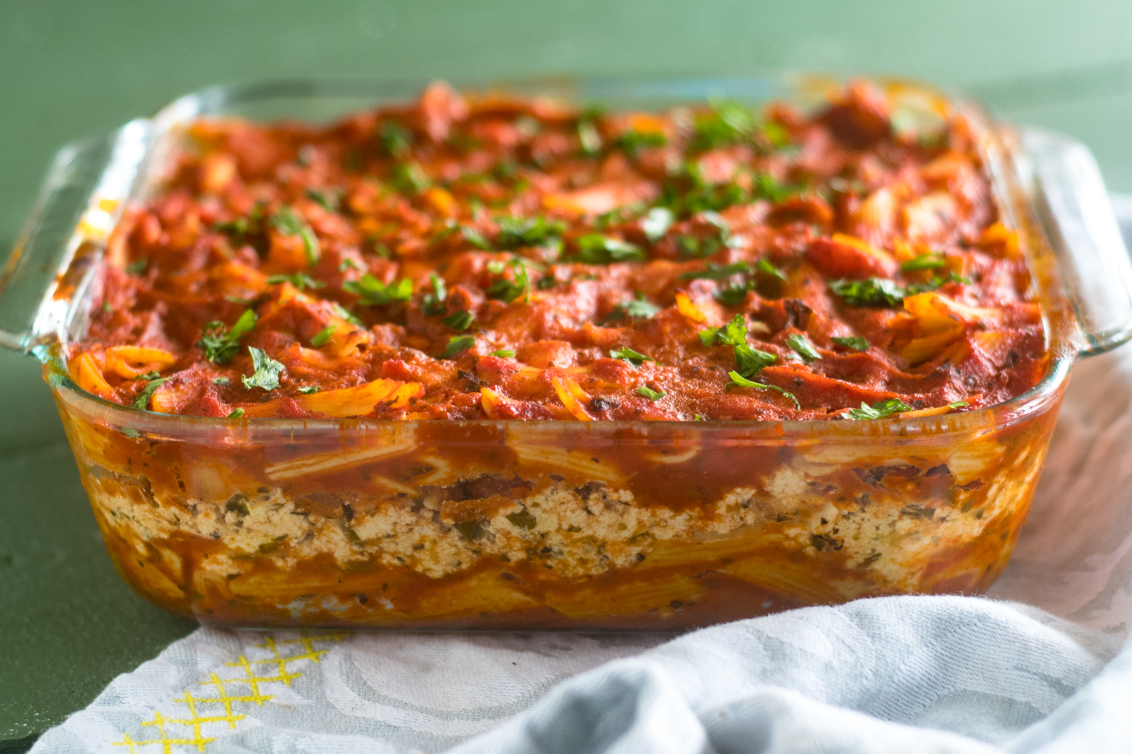 Vegan Baked Pasta with Tofu Ricotta Thyme & Love