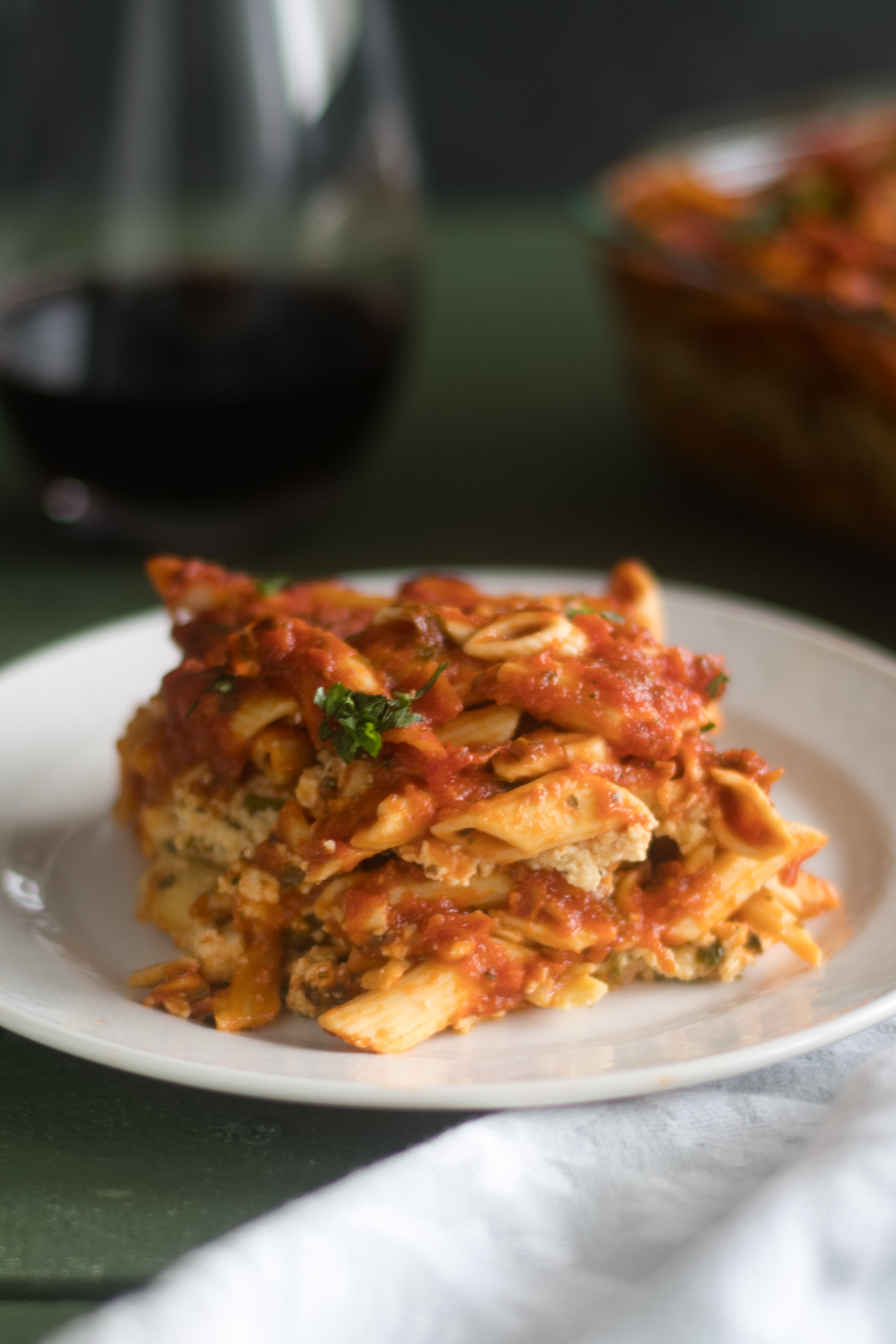 Vegan Baked Pasta with Tofu Ricotta Thyme & Love