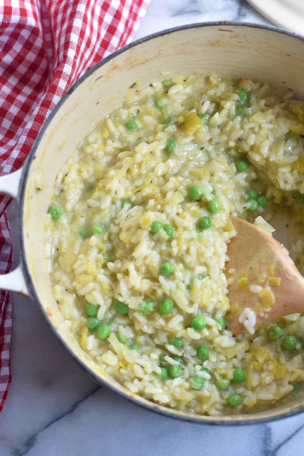 Easy Baked Leek and Pea Risotto Thyme & Love