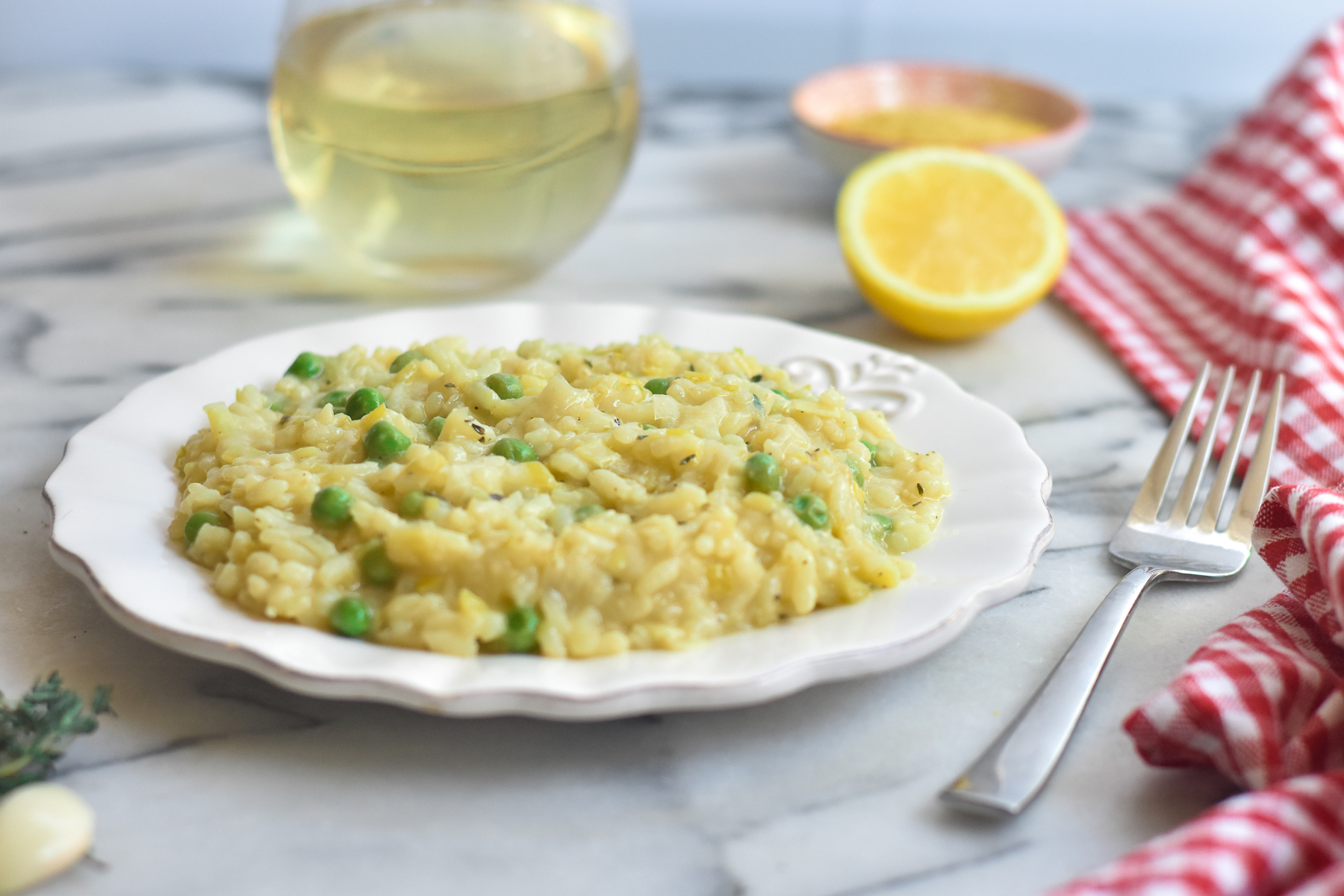 Easy Baked Leek and Pea Risotto Thyme & Love