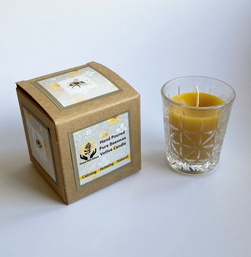 Candle Pure Beeswax Votive Thyme With Nature