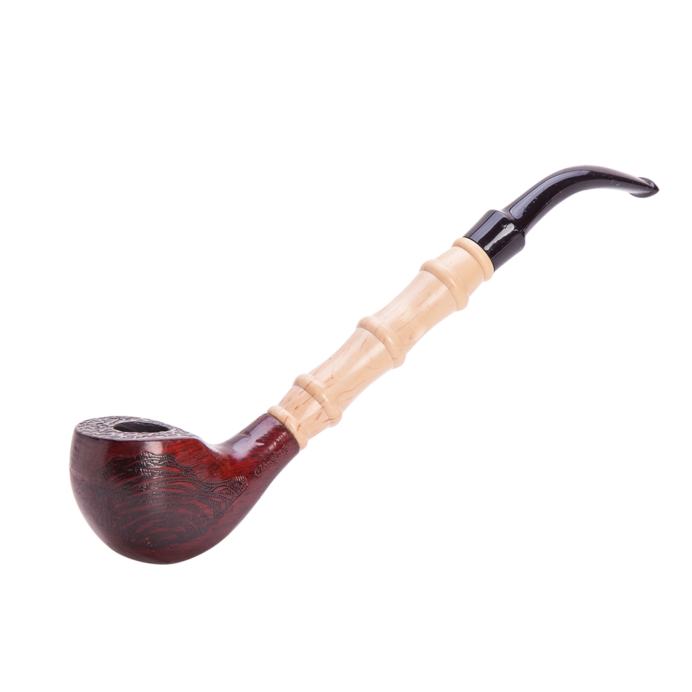 10" Long Pear Wood Churchwarden Tobacco Pipe with Gift Box TP80212