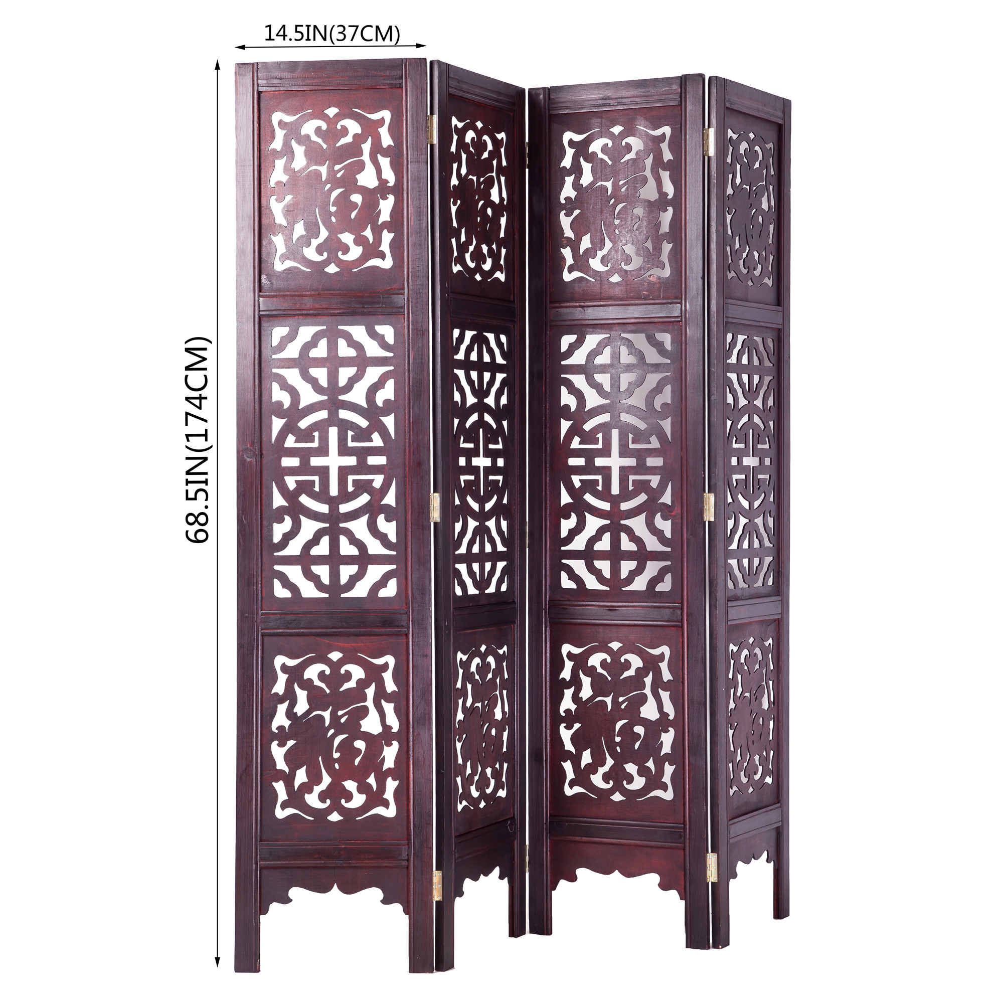 Vintage Oriental Style 4 Panels Screen Room Divider FUR1009
