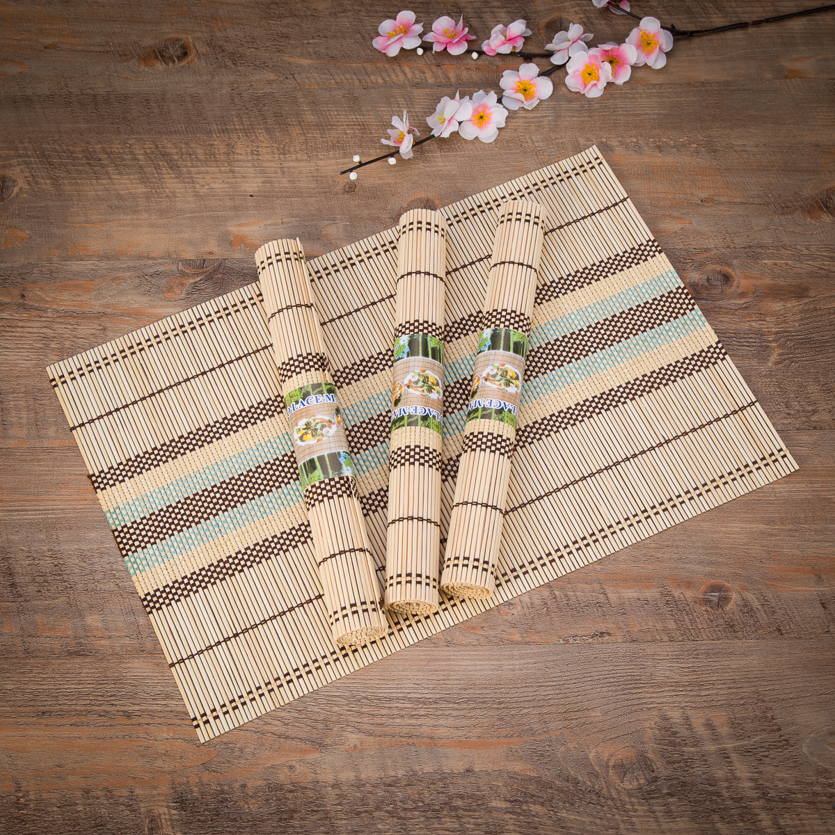 EcoFriendly 18" x 12" Bamboo Table Place mats Nonslip Table Decor Mats for Kitchen Dining Room