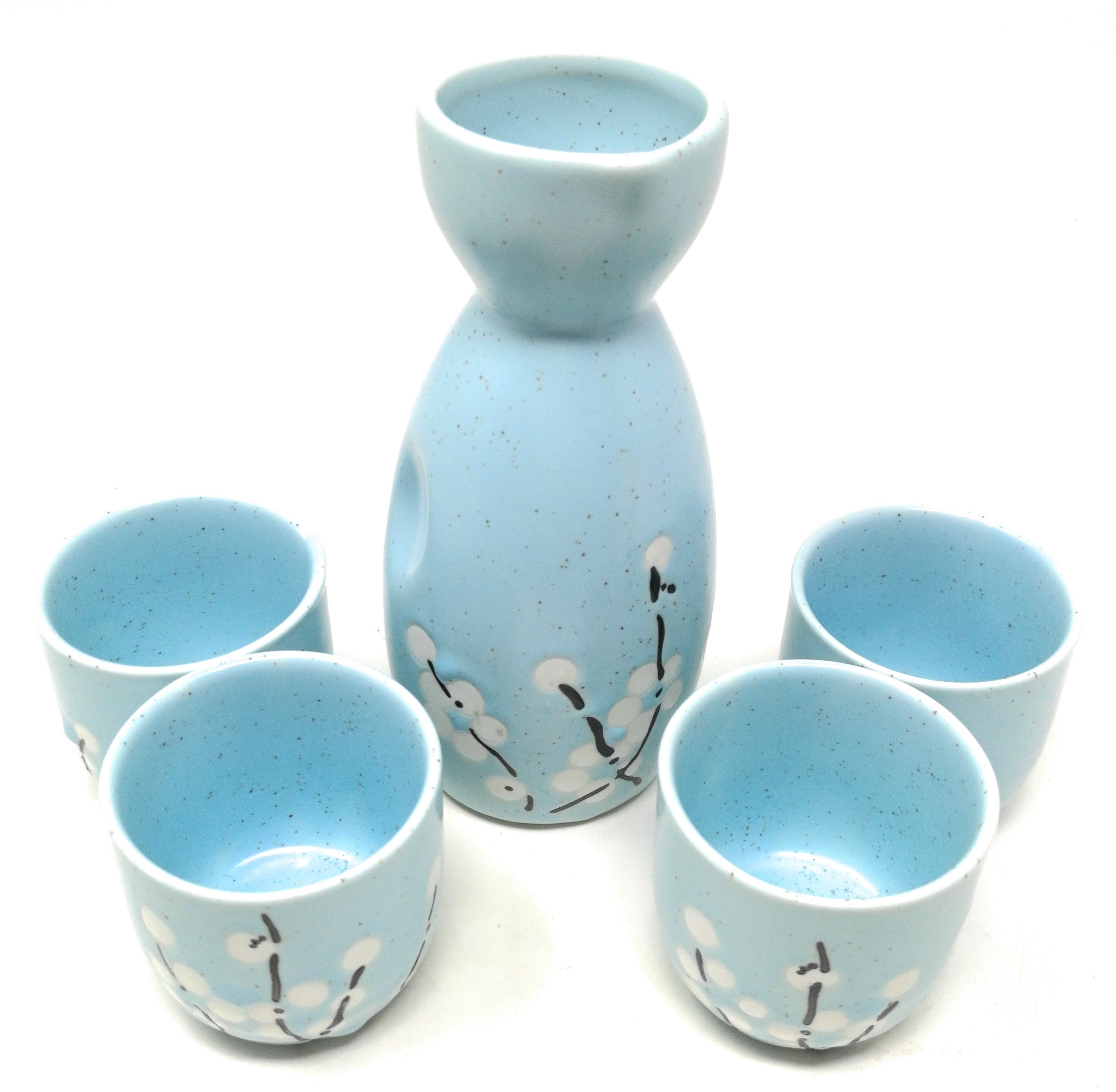 TJ Global 5Piece Sake Set, Durable Ceramic Japanese Sake Se