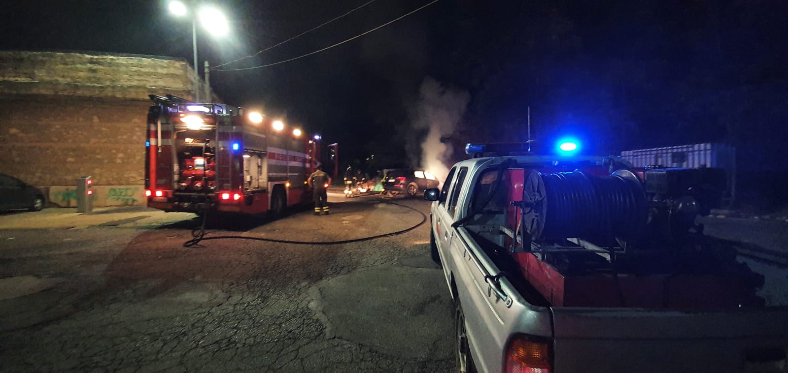 INCENDIO GUIDONIA PIAZZA DEL MERCATO