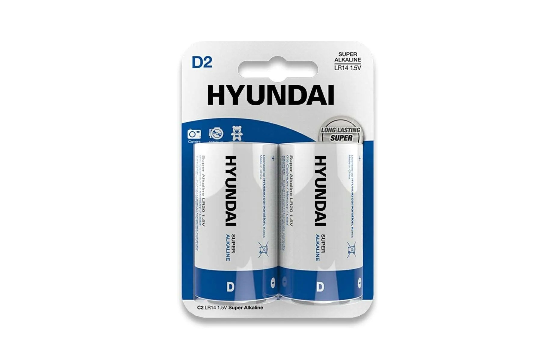 Hyundai Batteries Super Alkaline D batterijen 10 stuks Hyundai