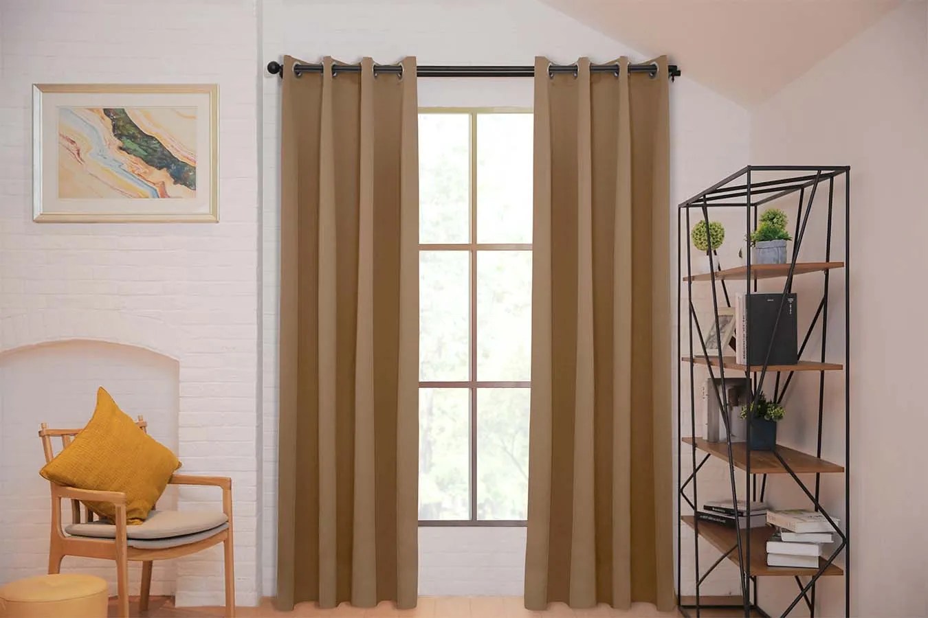 Larson – Luxe Effen Blackout Gordijn – Met Haken – 3 Meter – Donker Taupe – Alleenonline.nl