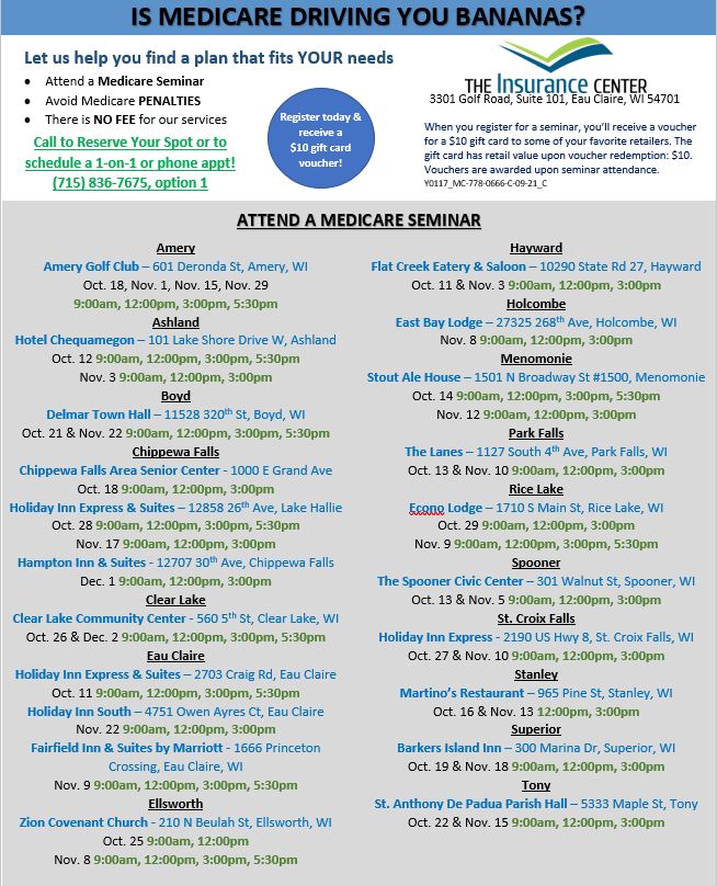 Medicare seminars with Security Health Plan The Insurance Center