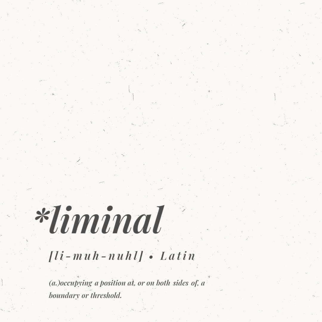 A graphic showing the definition of the word liminal
