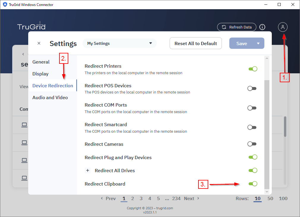 Redirect Clipboard Through TruGrid Connector Summit Hosting
