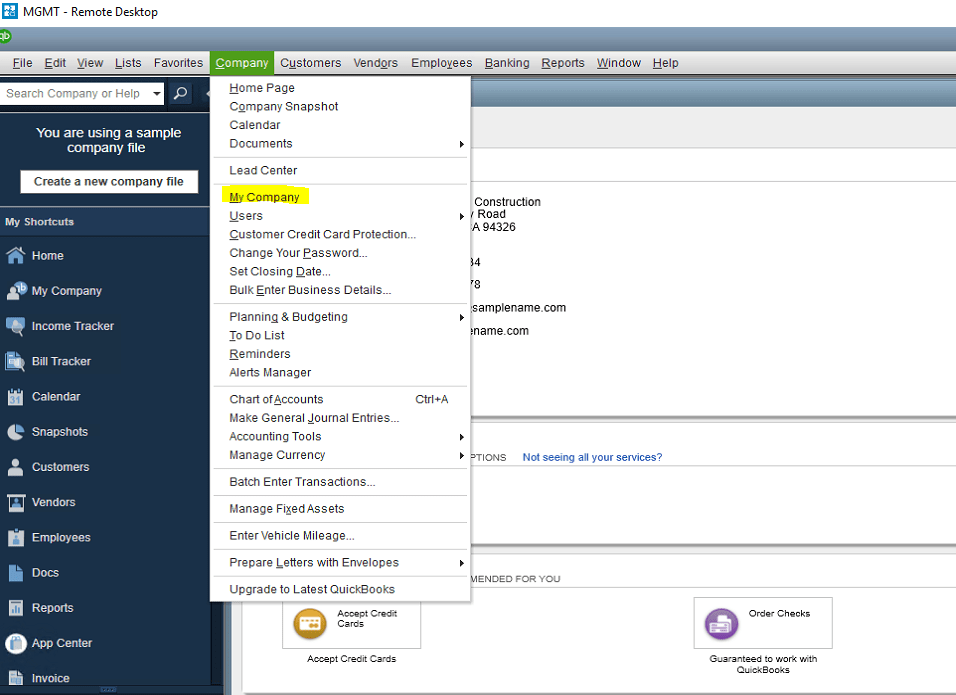 How To Change Your Physical Company Address In QuickBooks Summit Hosting