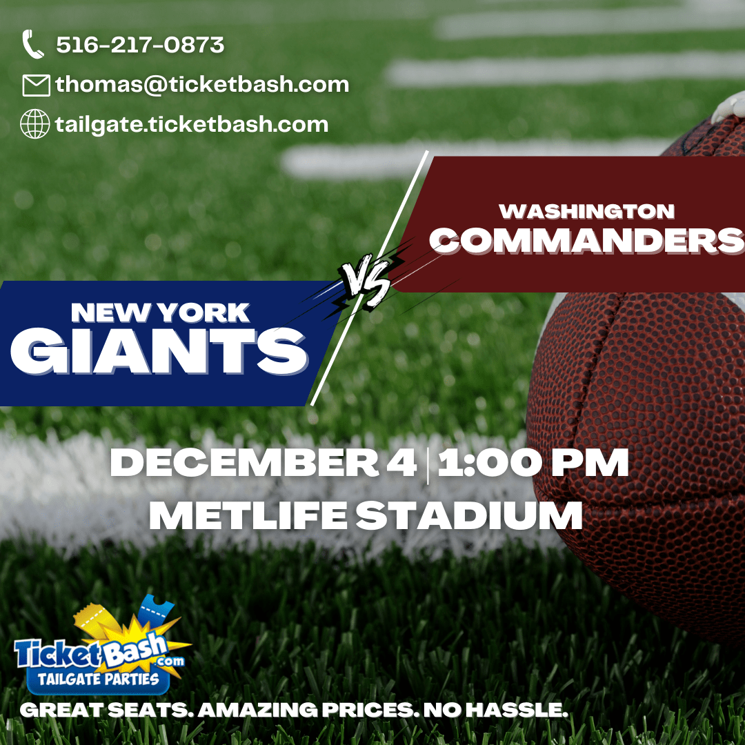 Giants vs Commanders Tailgate Party Information