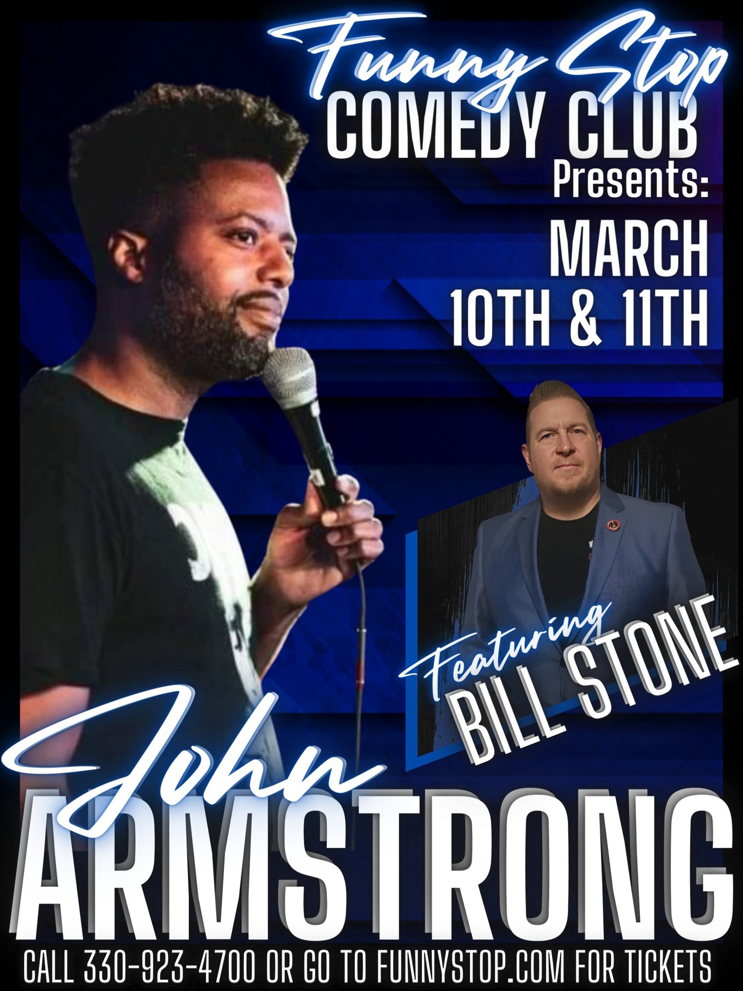 John Armstrong Fri. 730PM Funny Stop Comedy Club Information