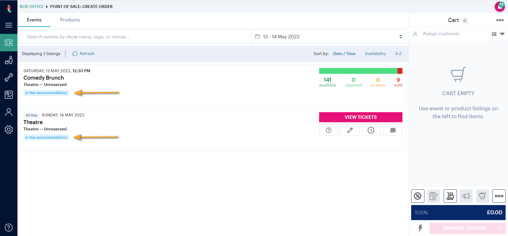 How to crosssell using Ticketsolve's feature