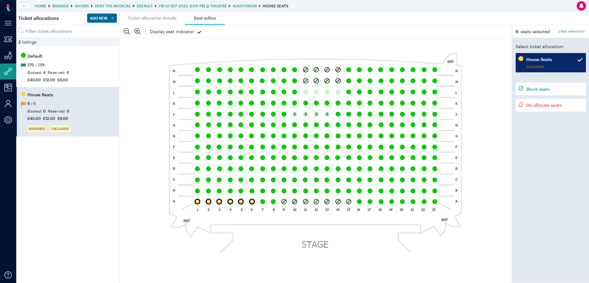 Allocating private/house seats Ticketsolve Help Centre