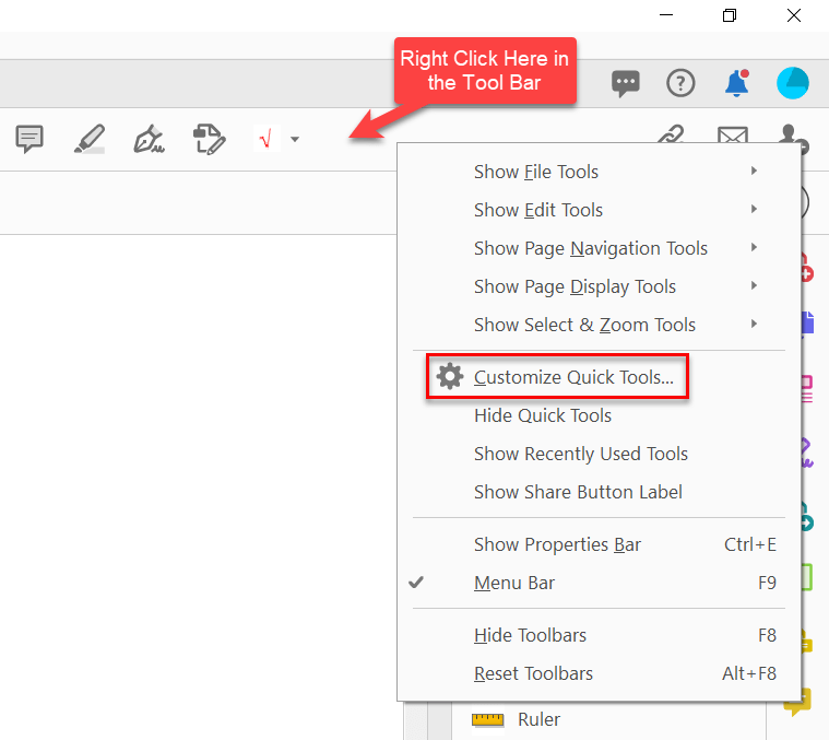 Customize Quick Tools in Adobe® Tic Tie Calculate