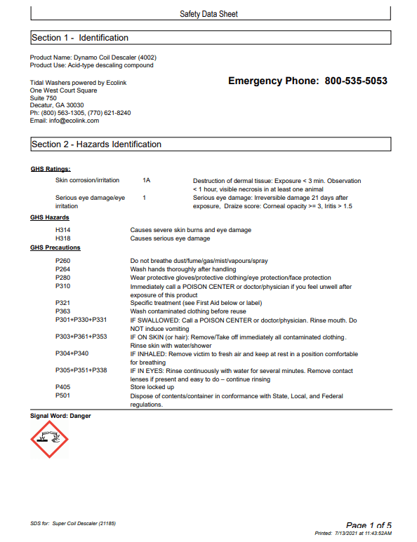 Condenser Coil Cleaner Dynamo Coil Descaler
