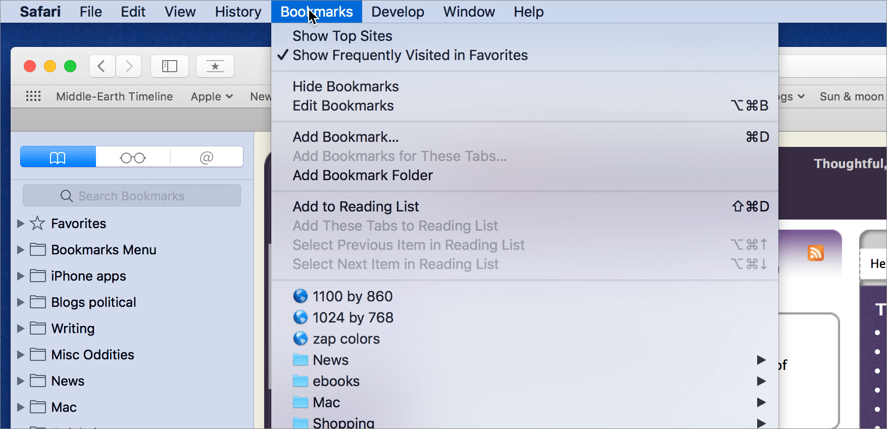 Bookmarks, Top Sites, and More Finding Your Way Back in Safari TidBITS