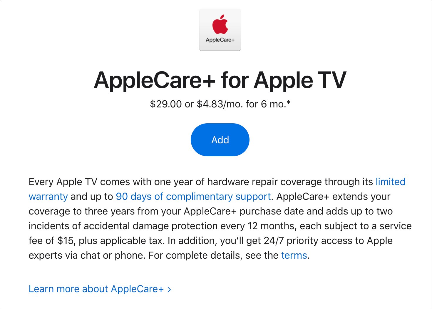 How long do you have to purchase applecare zingkurt