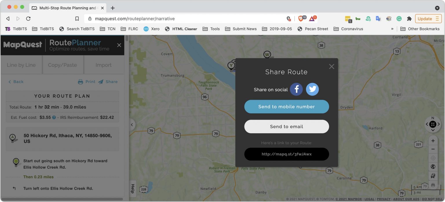 Try MapQuest for ManyStop Route Planning TidBITS