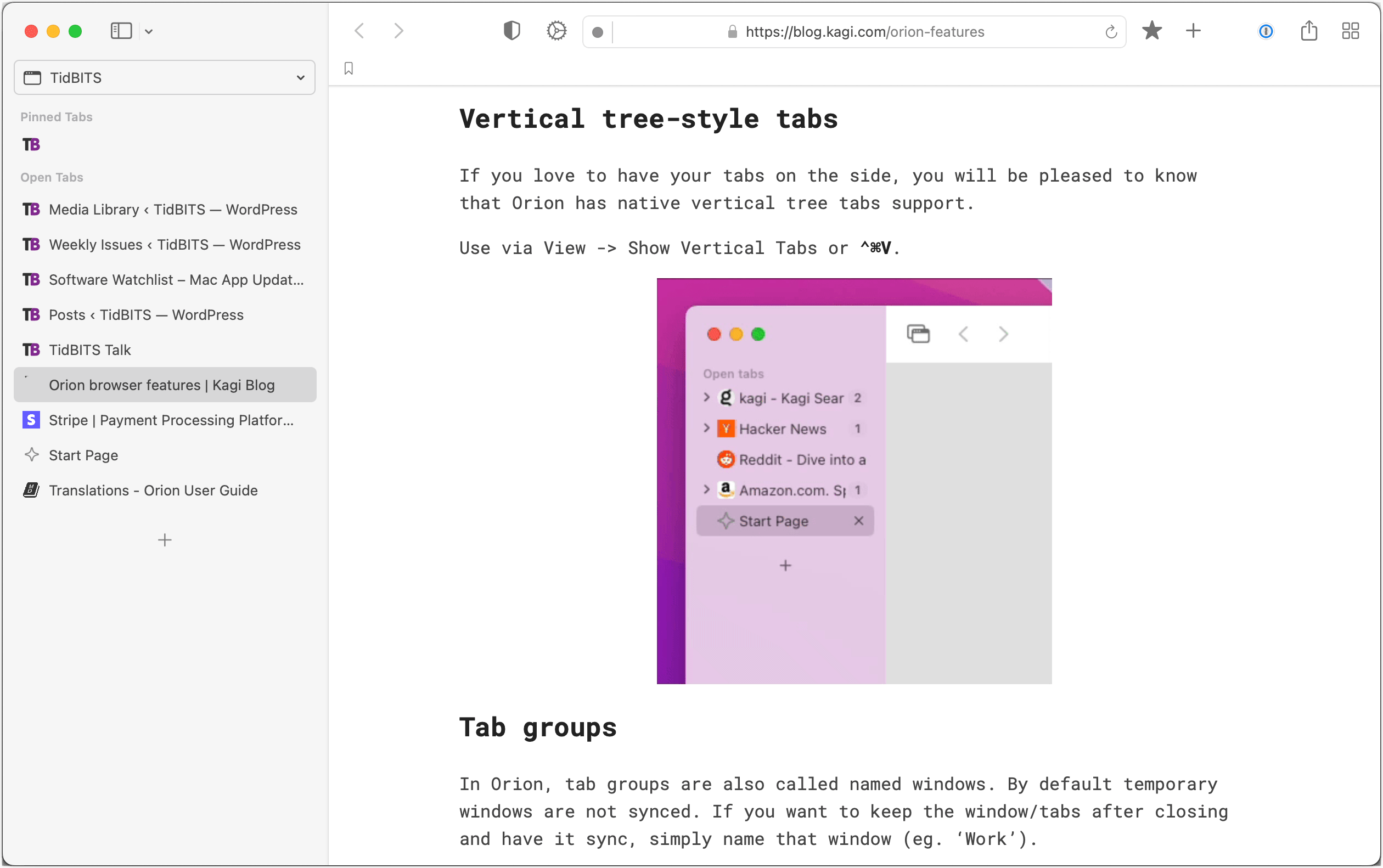 A Roundup of Vertical Tab Support in Mac  Browsers TidBITS